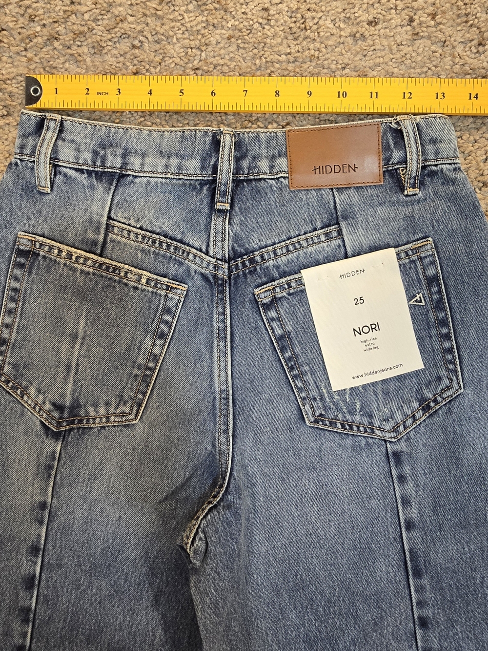 🔥 NWT Hidden Jeans Nori Wide Leg Front Seam Denim - Size 25 🔥 - Picture 10 of 15